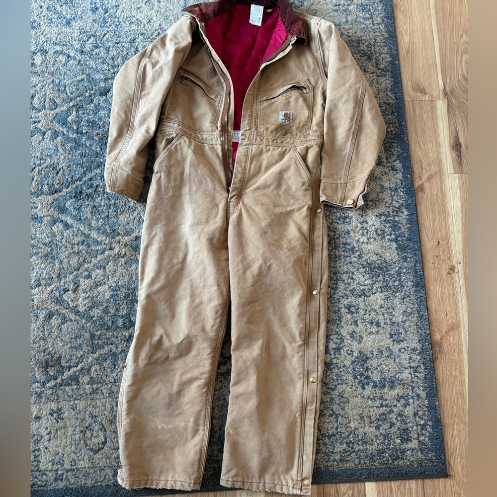 Carhartt Brown Coverall with Red Lining